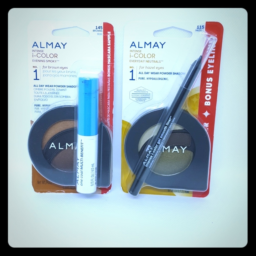 Almay Eye Shadows x 2 with Bonus Mascara +  Liner